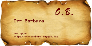 Orr Barbara névjegykártya